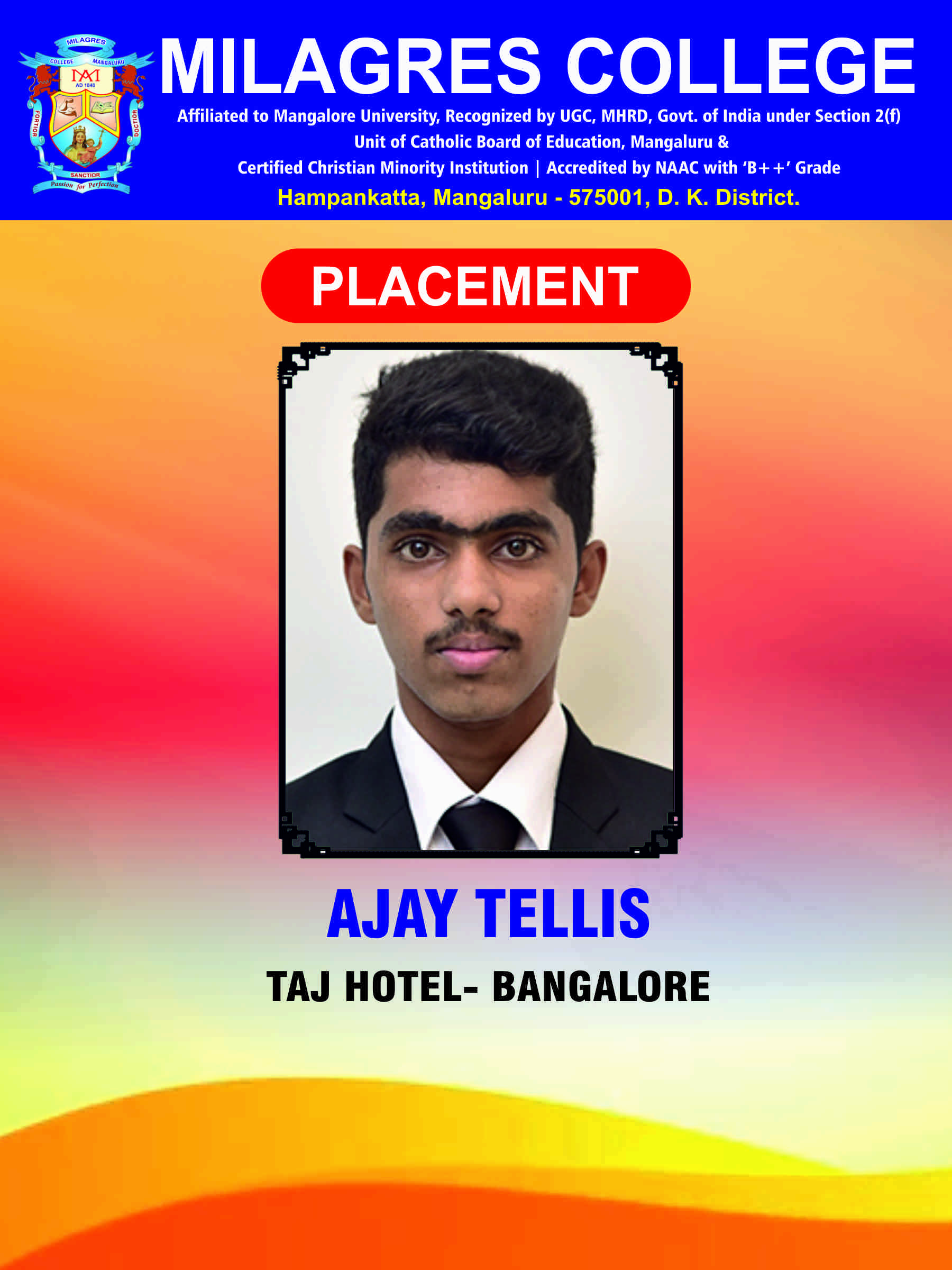 Successfully placed student